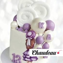 Торт летящая девушка с шарами TLDS013811 фото и оформление торта