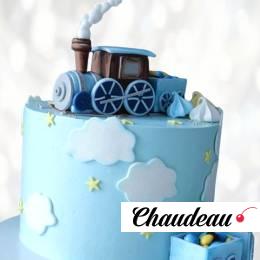 Торт голубой паровозик TGP0013826 фото и оформление торта