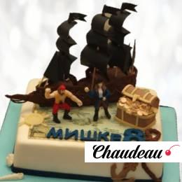 Торт пиратский фрегат TPF0013851 фото и оформление торта