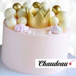 Торт безмастичный с короной и шарами TBKS013854 фото и оформление торта