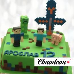 Торт Майнкрафт на день рождения TMDR013870 фото и оформление торта