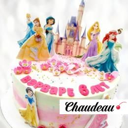Торт принцессы Диснея на 6 лет TPD60013893 фото и оформление торта