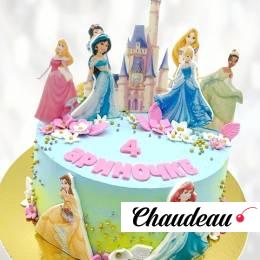 Торт сказочные принцессы на 4 года TSP4013896 фото и оформление торта