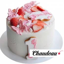 Торт с клубникой на годик №2505 Торт с клубникой на годик №2505