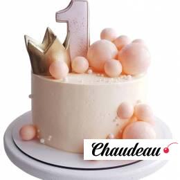 Торт с короной и шариками на 1 годик №2437 Торт с короной и шариками на 1 годик №2437
