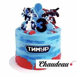 Торт с трансформерами синий №2787 Торт с трансформерами синий №2787