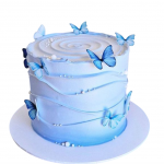 Торт с синими бабочками TSB0013996