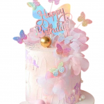 Торт с розовыми бабочками TRB0013951