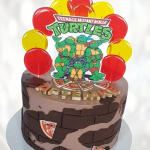 Торт Черепашки Ниндзя с именем TCHN0013924 фото и оформление торта