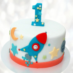 Торт ракета в звездах TRZ00013927 фото и оформление торта