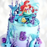 Торт Русалочка и Флаундер 5 лет TRF50013954 фото и оформление торта