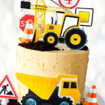 Торт строительный самосвал и трактор TSST013982 фото и оформление торта