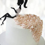 Торт изящный силуэт девушки TISD013990 фото и оформление торта