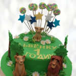 Торт Симба Король Лев на годик TSKL0013991 фото и оформление торта