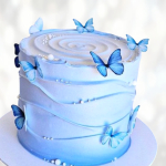 Торт небесно-синие бабочки TNB0013996 фото и оформление торта
