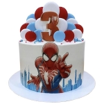 Торт с Человеком Пауком и топперами №2606