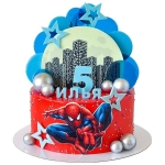 Торт с Человеком Пауком на фоне Нью-Йорка №2691