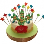 Торт с Черепашками ниндзя и звездами №581