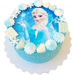 Торт с Эльзой без мастики №1852