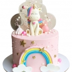 Торт с радугой и единорогом №2257