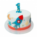 Торт с ракетой и звездами №1362