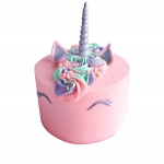 Торт с рогом единорога розовый №1489