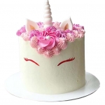 Торт с рогом и ушками единорога №2411