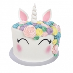 Торт с рогом, ушками и щечками единорога №1427