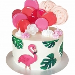 Торт с розовым фламинго без мастики №1803
