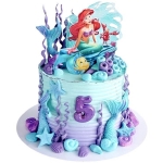 Торт с Русалочкой и Флаундером на 5 лет №2839
