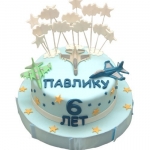 Торт с самолетами и облаками №731