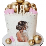 Торт с шариками для девушки на 18 лет №2235