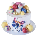 Торт с собакой и шариками №2858