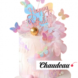 Торт с розовыми бабочками TRB0013951