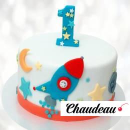 Торт ракета в звездах TRZ00013927 фото и оформление торта