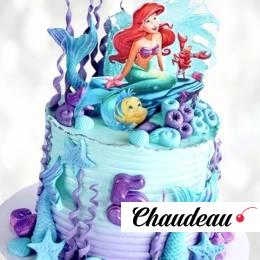 Торт Русалочка и Флаундер 5 лет TRF50013954 фото и оформление торта