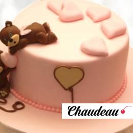 Торт влюбленные мишки и сердца TVMS013983 фото и оформление торта