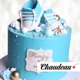 Торт ярко-синий на первый год TYAP013998 фото и оформление торта