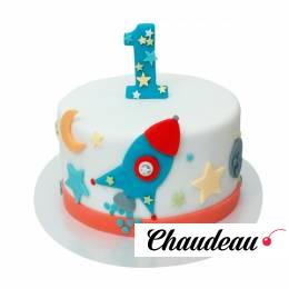 Торт с ракетой и звездами №1362