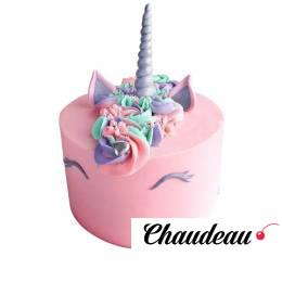 Торт с рогом единорога розовый №1489