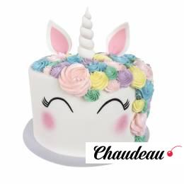 Торт с рогом, ушками и щечками единорога №1427