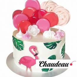 Торт с розовым фламинго без мастики №1803
