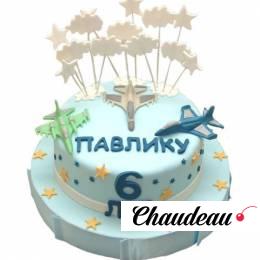 Торт с самолетами и облаками №731