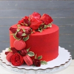 Одноярусный торт на свадьбу «Адэль» фото 1 Одноярусный торт на свадьбу «Адэль» на заказ