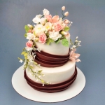 Торт на свадьбу без мастики «Счастливая свадьба»   фото 1 Торт на свадьбу без мастики «Счастливая свадьба»   на заказ