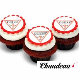 Капкейки с логотипом компании «Guess»  фото 1 Капкейки с логотипом компании «Guess»  на заказ