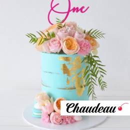 Одноярусный торт на свадьбу «Лазурный» на заказ