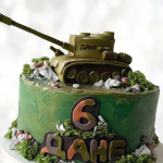 Торт боевой танк на 6 лет TBT6014028 фото и оформление торта