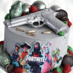Торт Fortnite с пистолетом TFP00014078 фото и оформление торта
