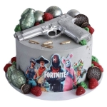 Торт Фортнайт с пистолетом №2830